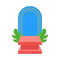podium stage, background with leaf illustration vector
