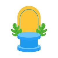 podium stage, background with leaf illustration vector