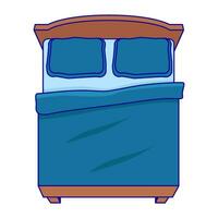double bed illustration vector