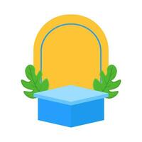 podium stage, background with leaf illustration vector