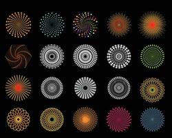 Different color vector mandala design set