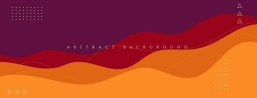 abstract wave banner background with orange, red and purple color vector