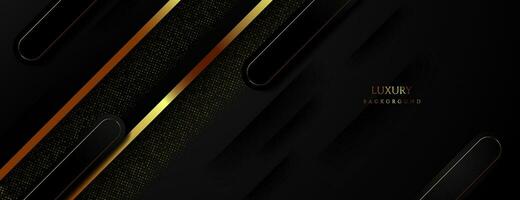 Abstract black and gold overlapping layers on dark background. Graphic concept for your design vector