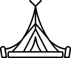 Tent Line Icon vector