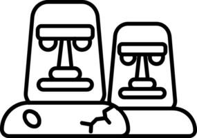 icono de línea moai vector