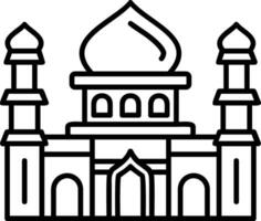 icono de línea de mezquita vector