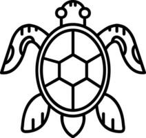 icono de línea de tortuga vector