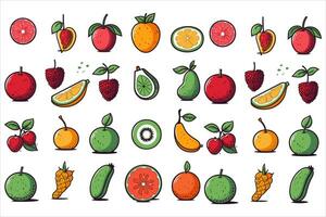 Vegetable food and fruits vector,food vector,fresh food vector, vector