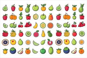 Vegetable food and fruits vector,food vector,fresh food vector, vector