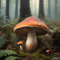 AI generated magic mushroom Ai generate photo