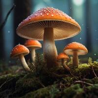 AI generated magic mushroom Ai generate photo