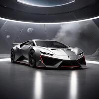 AI generated sports car Ai generate image. photo