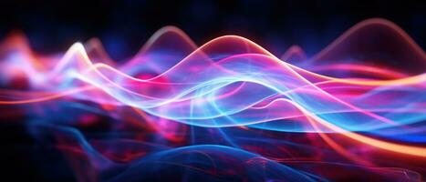 AI generated Dive into the world of morphism with this fluorescent abstract wave. photo