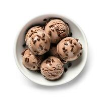 AI generated Chocolate ice cream ball photo