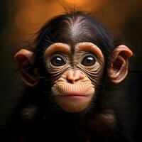 AI generated close up Beautiful monkey photo