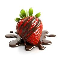 AI generated Chocolate topping with strawberry photo