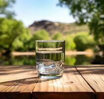 Glass of spring water photo