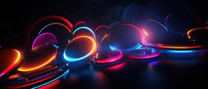 AI generated A journey through a digital portal awaits in this abstract disk background. photo