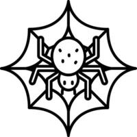 icono de línea de tela de araña vector