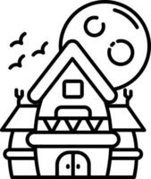 Haunted house Line Icon vector