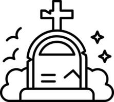 Grave Line Icon vector