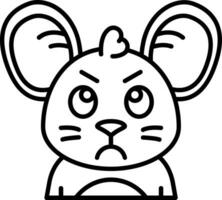 Angry Line Icon vector