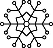 Snowflake Line Icon vector