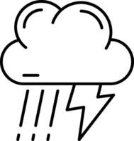 Thunder strom Line Icon vector