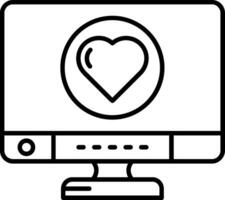 Heart Line Icon vector