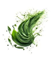 AI generated Spirulina splashed with drops photo