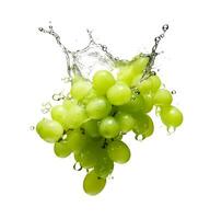 AI generated Grapes with water splash isolated photo