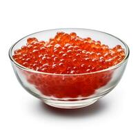 AI generated Red caviar in plate photo