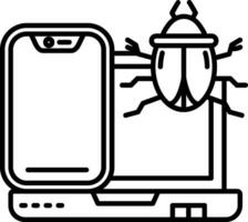 Bug Line Icon vector