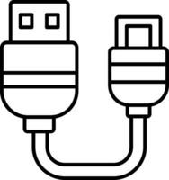 icono de línea usb vector