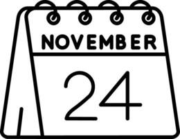 24th of November Line Icon vector