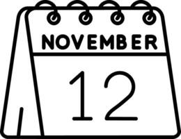 12th of November Line Icon vector
