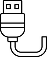 icono de línea usb vector