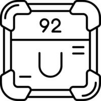 icono de línea de uranio vector