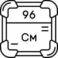 Curium Line Icon vector