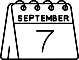 7th of September Line Icon vector