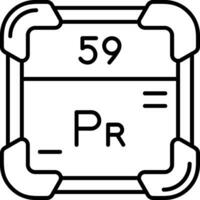 Praseodymium Line Icon vector