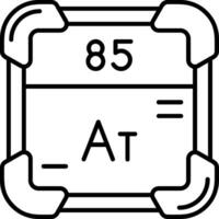 astatine línea icono vector