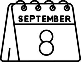 8th of September Line Icon vector