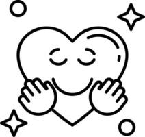 Hugging Face Line Icon vector