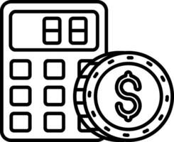 Calculator Line Icon vector