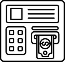 Atm machine Line Icon vector