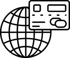 icono de línea global vector