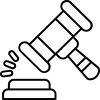 Gavel Line Icon vector