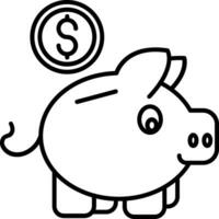 Piggy bank Line Icon vector