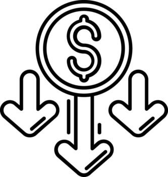 Decrease Line Icon vector